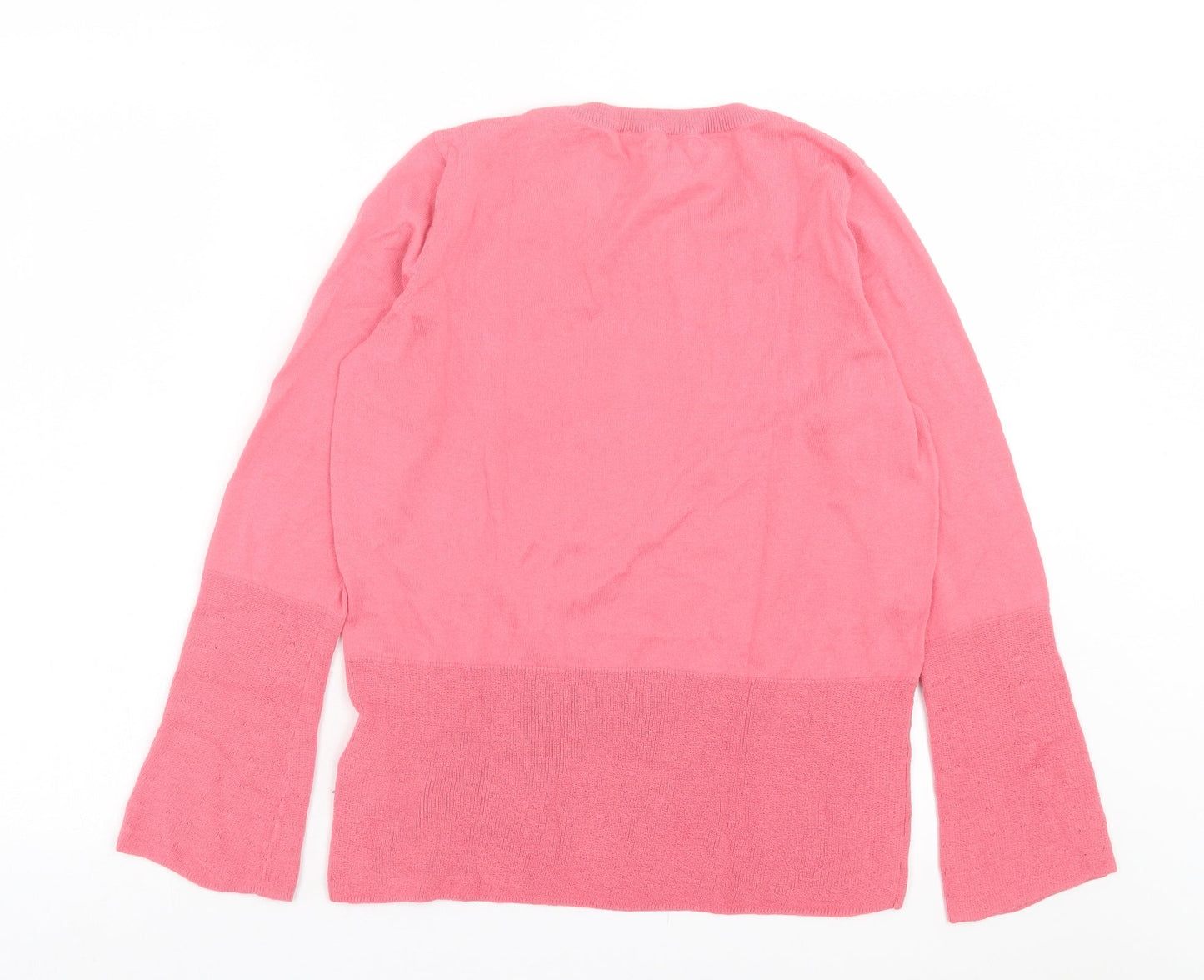 Esprit Womens Pink Cowl Neck Cotton Pullover Jumper Size S
