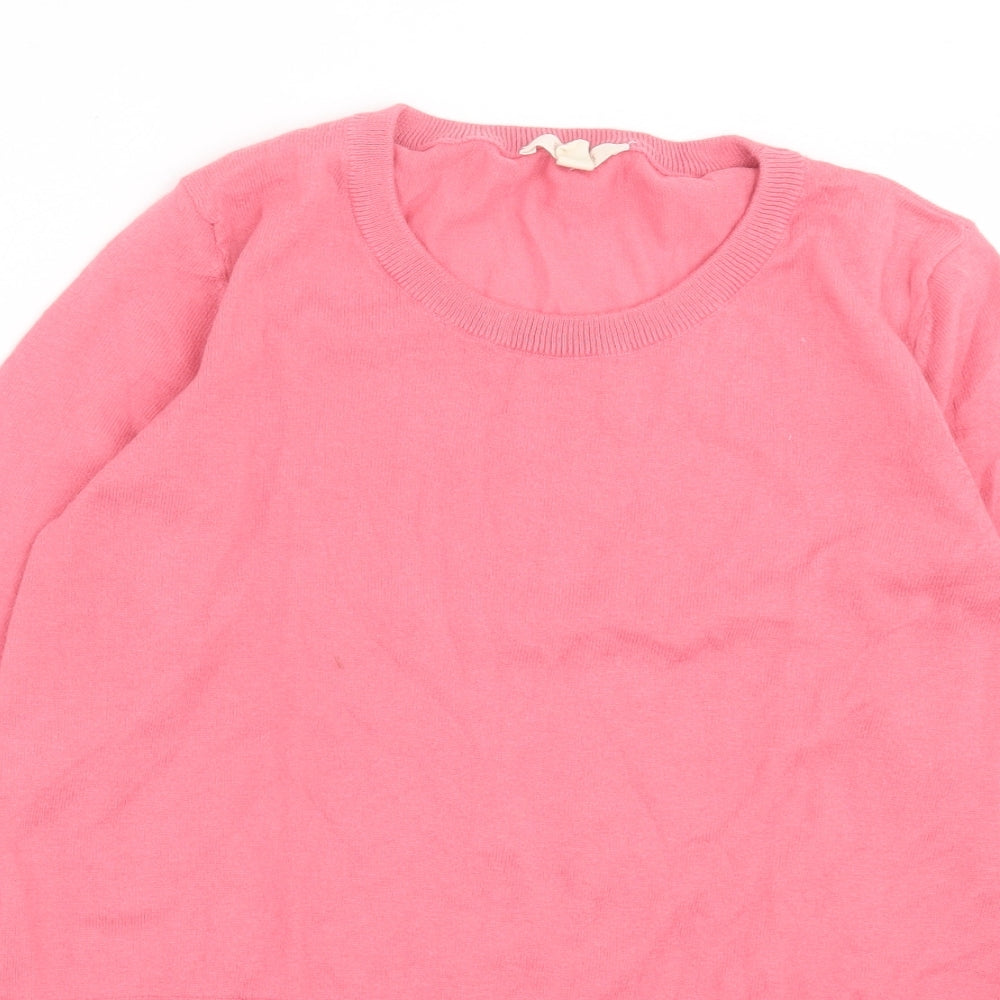 Esprit Womens Pink Cowl Neck Cotton Pullover Jumper Size S