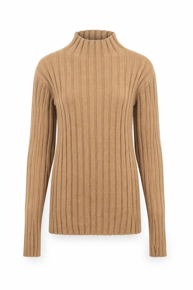 Topshop Womens Brown High Neck Polyester Pullover Jumper Size L