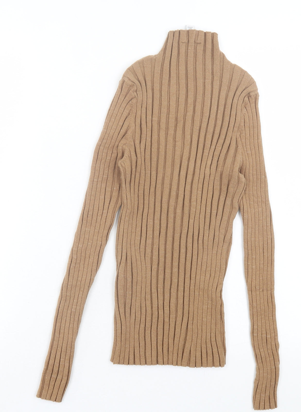 Topshop Womens Brown High Neck Polyester Pullover Jumper Size L