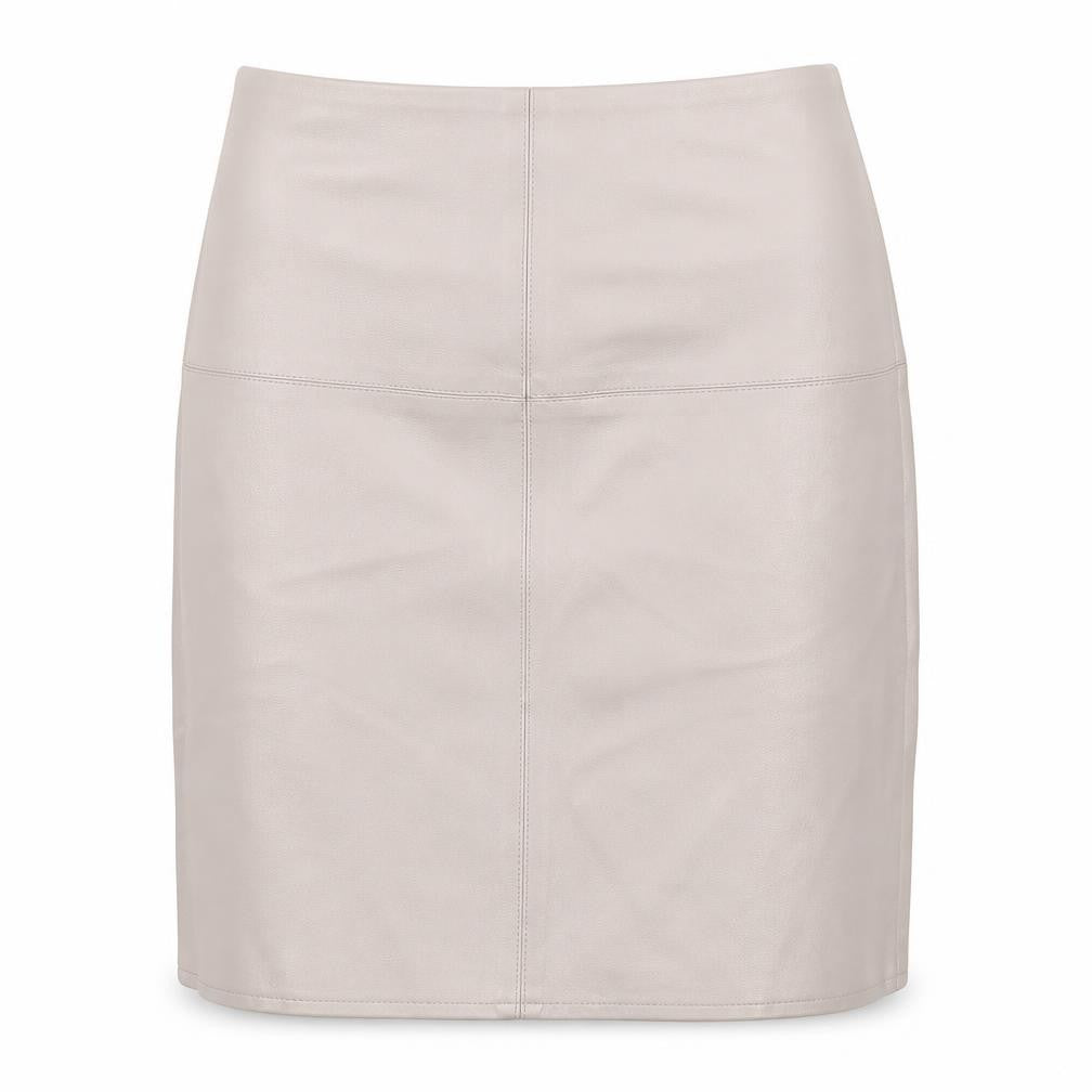 Missguided Womens Beige Polyurethane A-Line Skirt Size 8 Zip