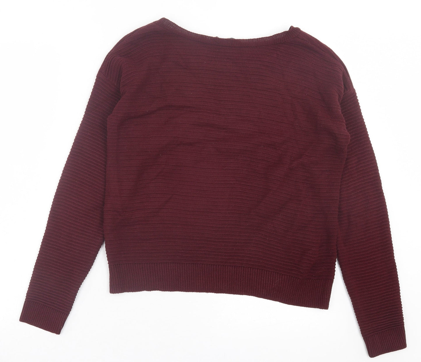 New Look Womens Purple Crew Neck Acrylic Pullover Jumper Size 8