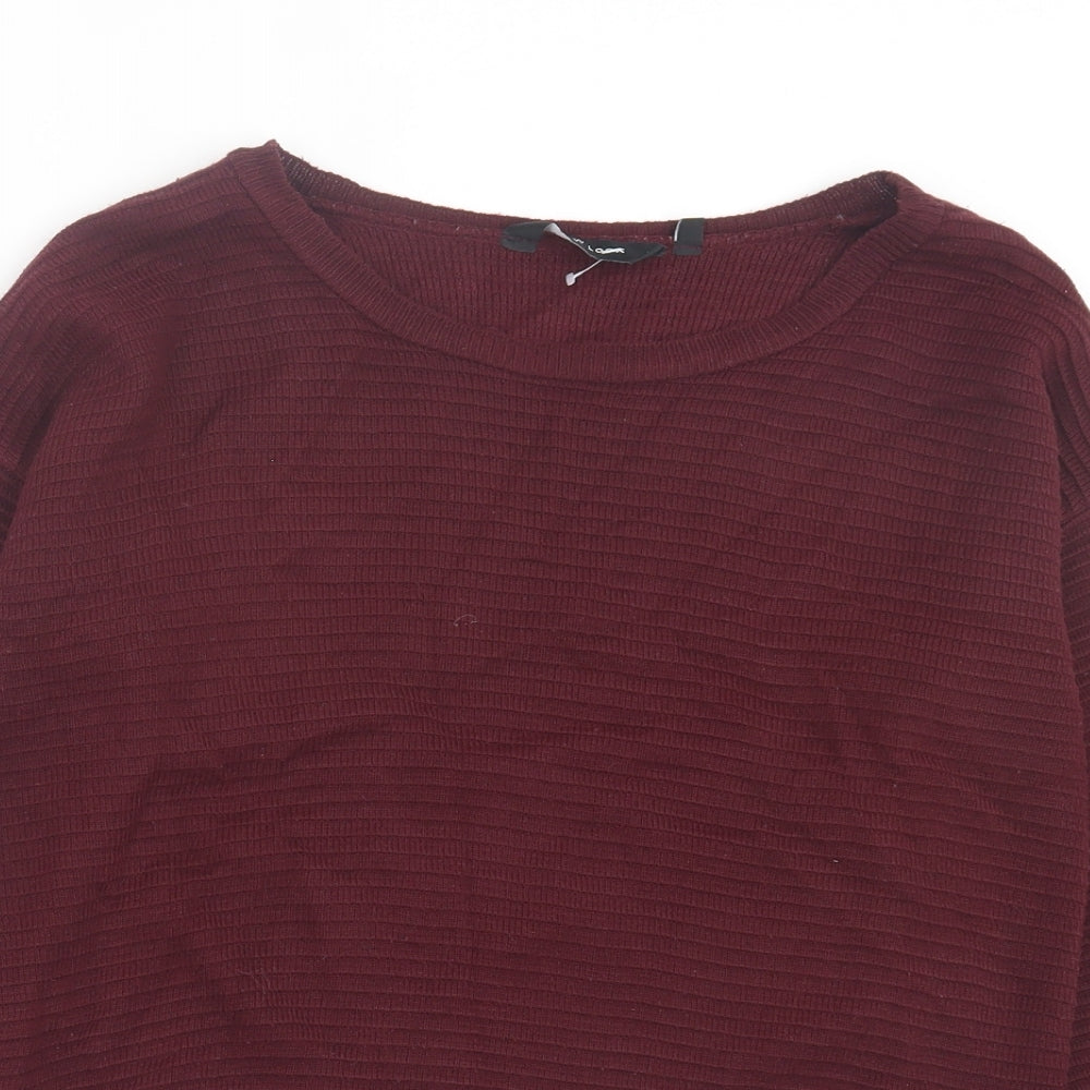 New Look Womens Purple Crew Neck Acrylic Pullover Jumper Size 8