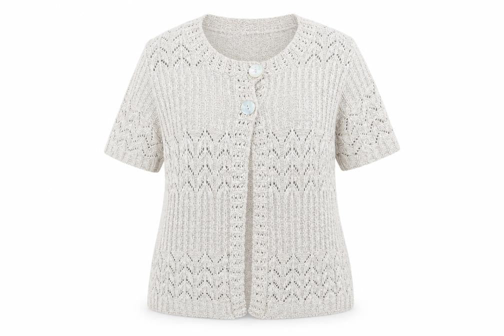 M&Co Womens Brown Scoop Neck Acrylic Cardigan Jumper Size 18