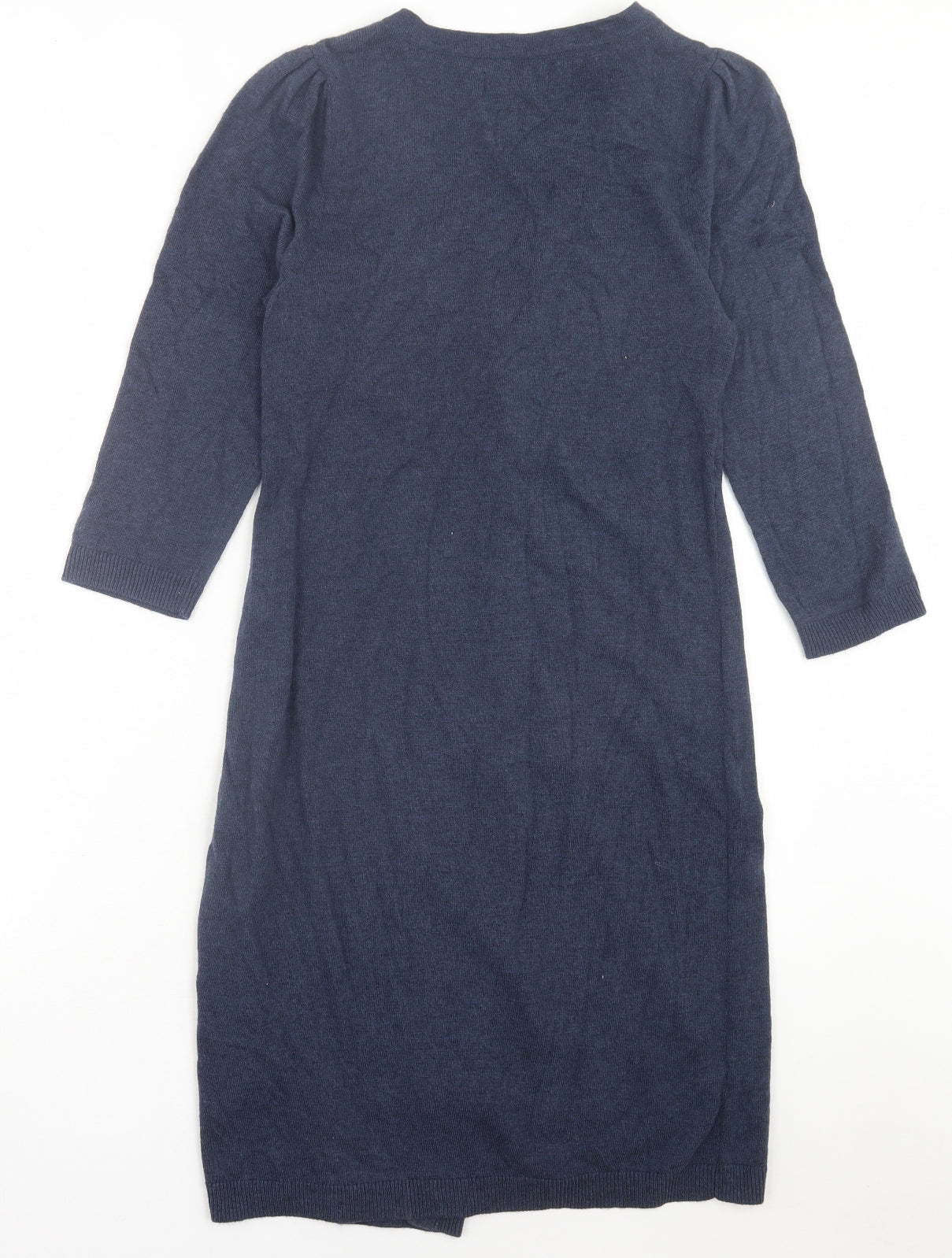RJR.John Rocha Womens Blue Geometric Cotton A-Line Size 10 Scoop Neck Pullover