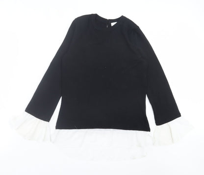Preloved Linea Womens Black Crew Neck Viscose Pullover Jumper Size 10 - Front
