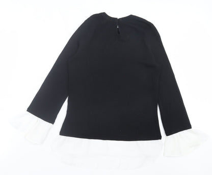 Preloved Linea Womens Black Crew Neck Viscose Pullover Jumper Size 10 - Back