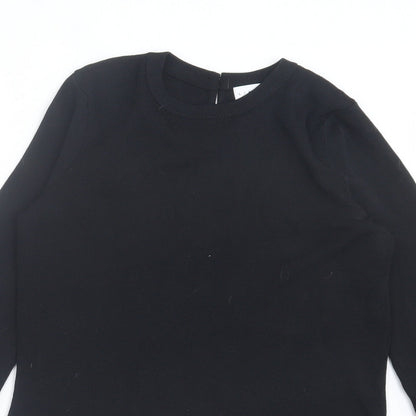 Preloved Linea Womens Black Crew Neck Viscose Pullover Jumper Size 10 - Detail