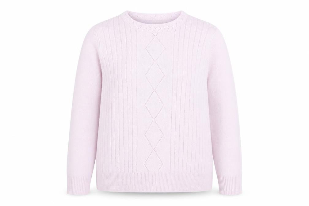 Bonmarché Womens Pink Crew Neck Acrylic Pullover Jumper Size L