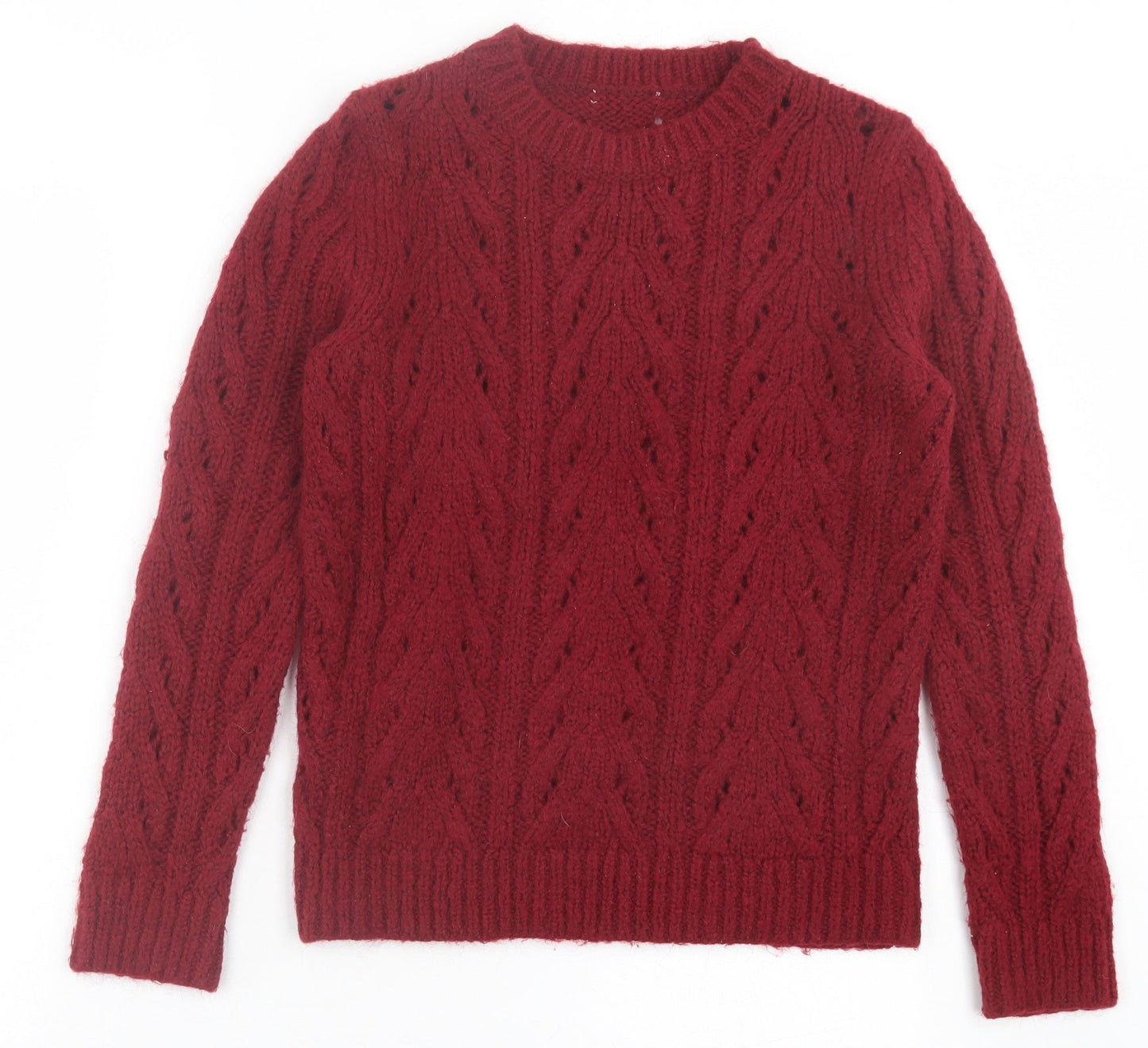 Matalan Womens Red Crew Neck Polyester Pullover Jumper Size S