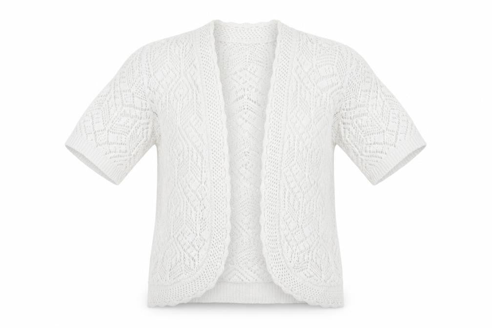 Pure & Natural Womens White V-Neck Cotton Cardigan Jumper Size S