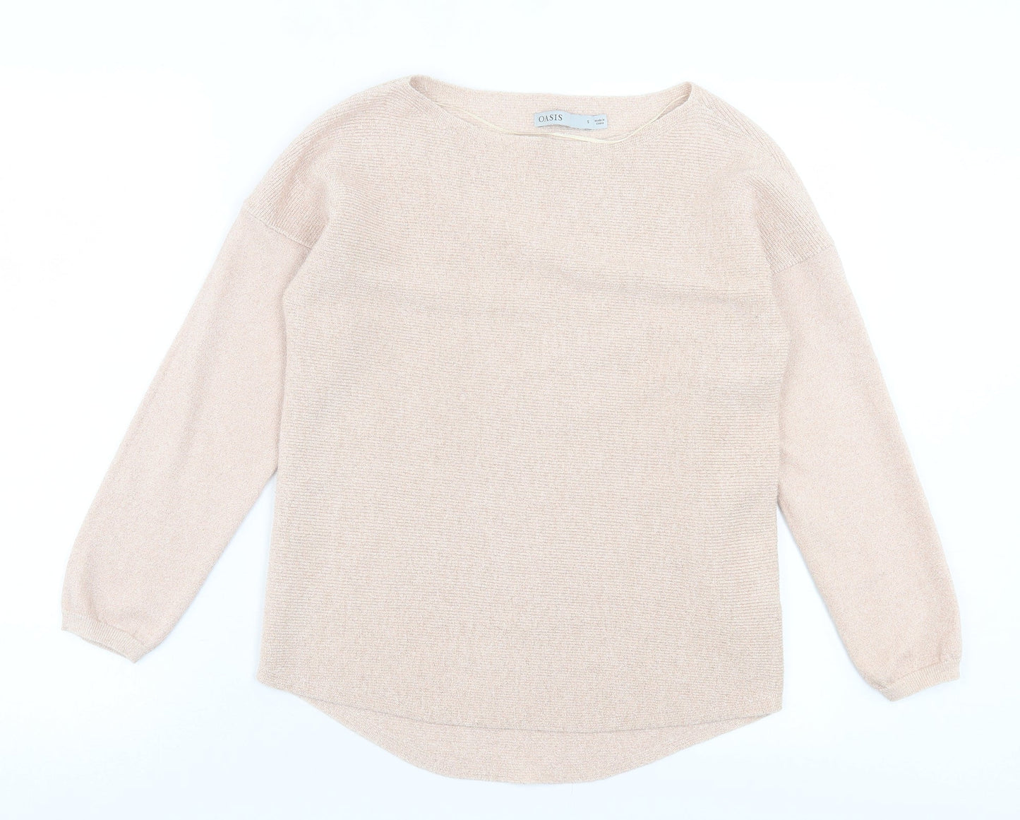 Oasis Womens Pink Crew Neck Polyester Pullover Jumper Size S