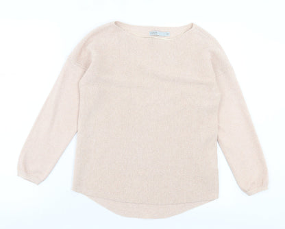 Preloved Oasis Womens Pink Crew Neck Polyester Pullover Jumper Size S - Front