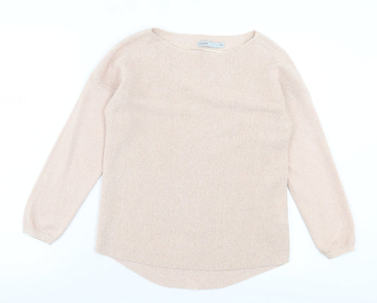 Oasis Womens Pink Crew Neck Polyester Pullover Jumper Size S
