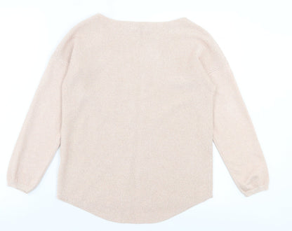 Preloved Oasis Womens Pink Crew Neck Polyester Pullover Jumper Size S - Back