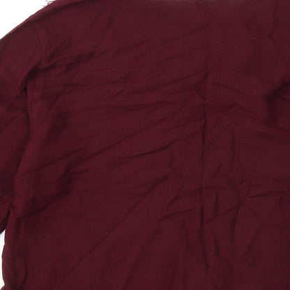 Preloved Oasis Womens Red Round Neck Rayon Pullover Jumper Size S - Label