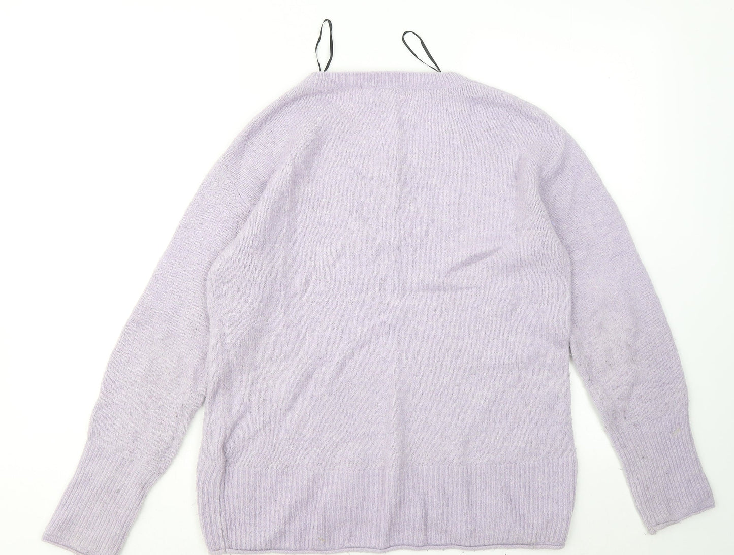 H&M Womens Purple Round Neck Acrylic Pullover Jumper Size S