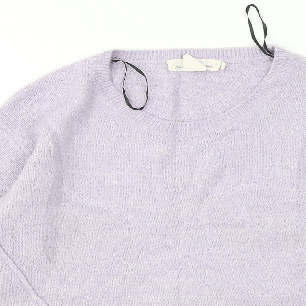 H&M Womens Purple Round Neck Acrylic Pullover Jumper Size S