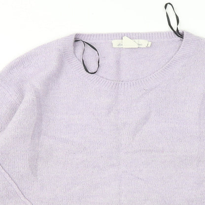 H&M Womens Purple Round Neck Acrylic Pullover Jumper Size S