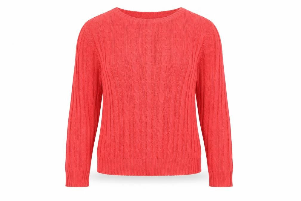 New Look Womens Red Round Neck Cotton Pullover Jumper Size 8