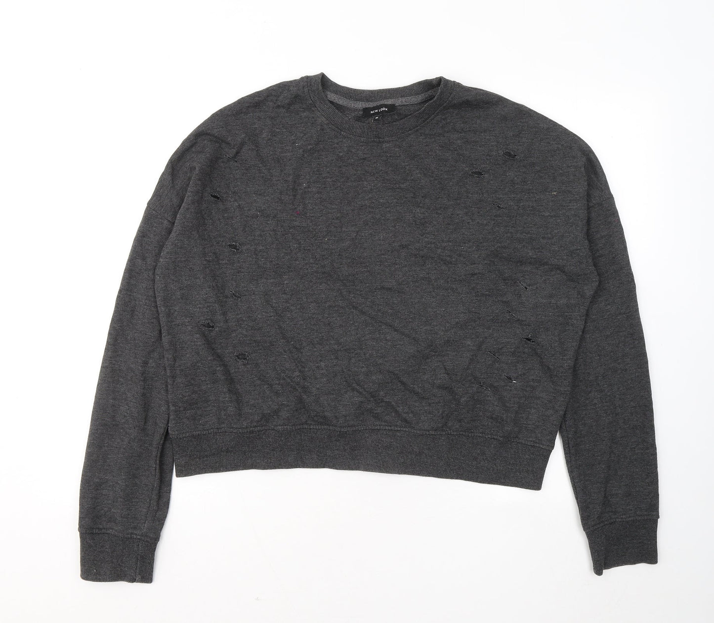 New Look Womens Grey Polyester Pullover Sweatshirt Size 16