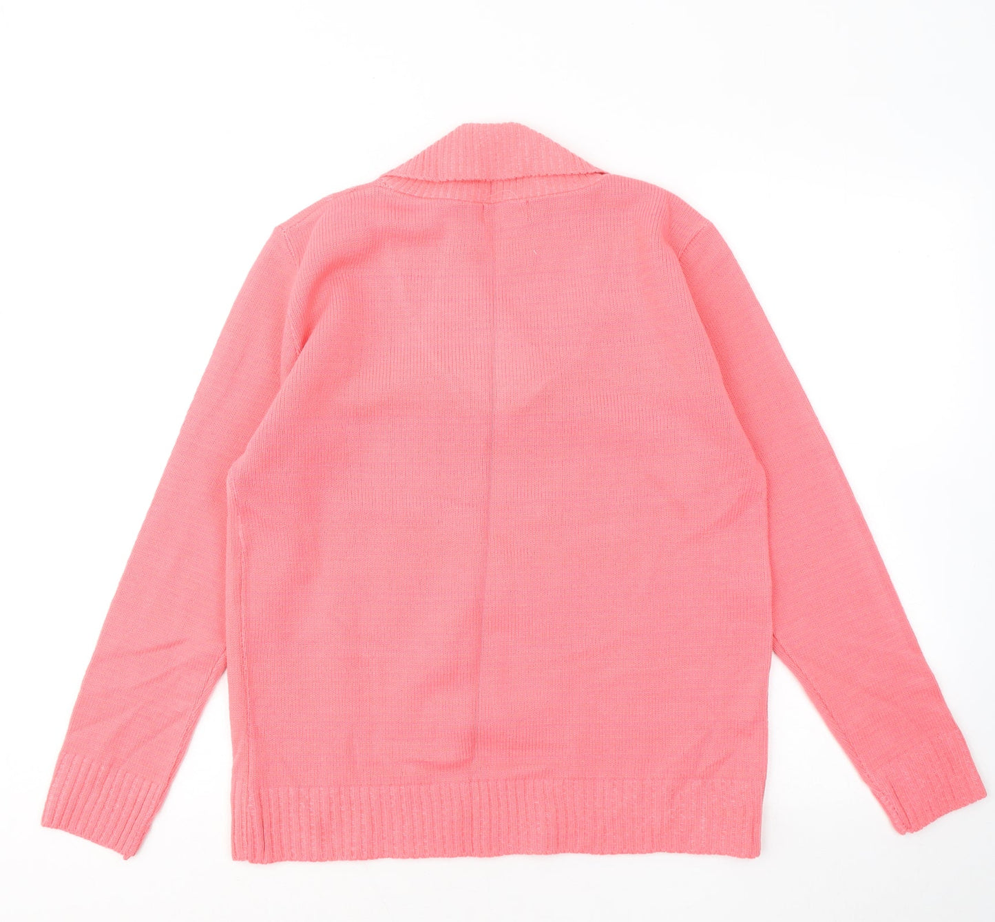 CHIC Womens Pink V-Neck Acrylic Pullover Jumper Size L