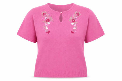 EWM Womens Pink Round Neck Acrylic Pullover Jumper Size 14