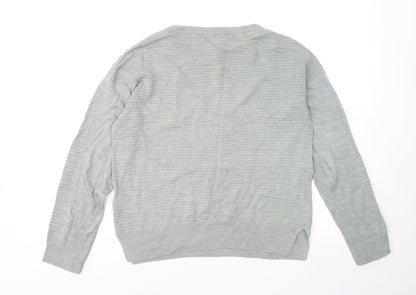 Preloved NEXT Womens Grey Round Neck Viscose Pullover Jumper Size 12 - Back