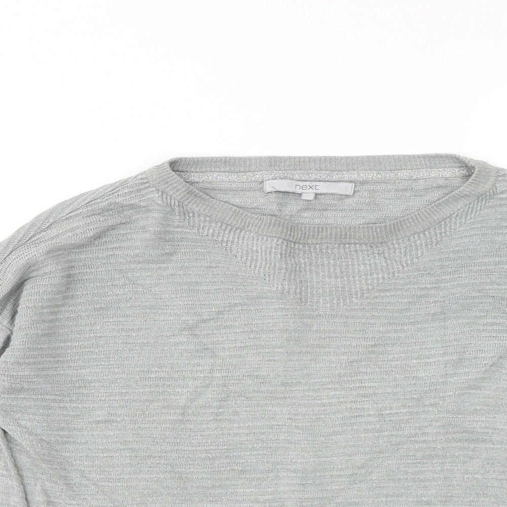 NEXT Womens Grey Round Neck Viscose Pullover Jumper Size 12