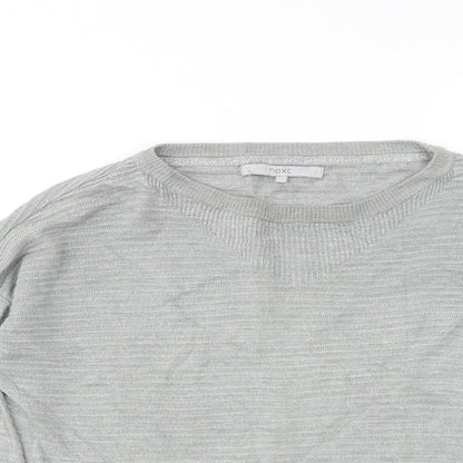 Preloved NEXT Womens Grey Round Neck Viscose Pullover Jumper Size 12 - Detail
