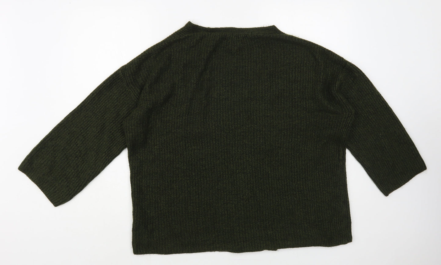NEXT Womens Green V-Neck Acrylic Cardigan Jumper Size M