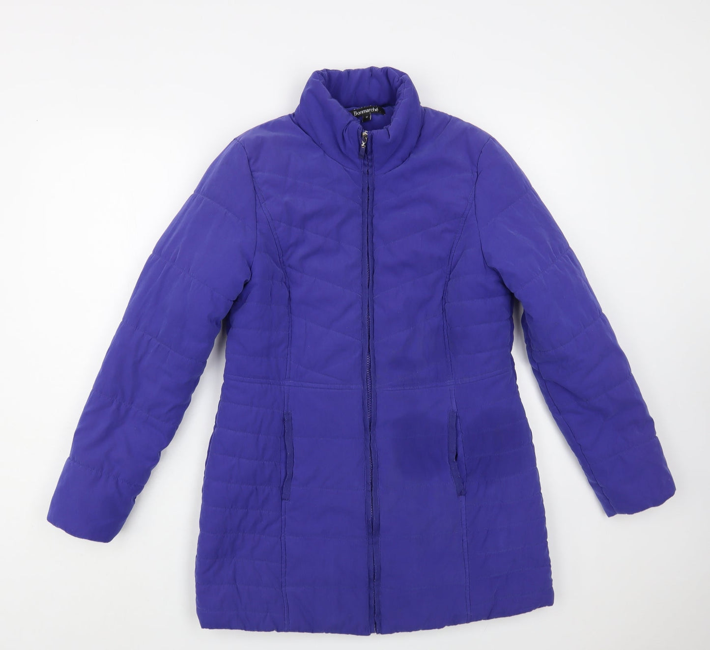 Bonmarché Womens Purple Quilted Jacket Size 10 Zip
