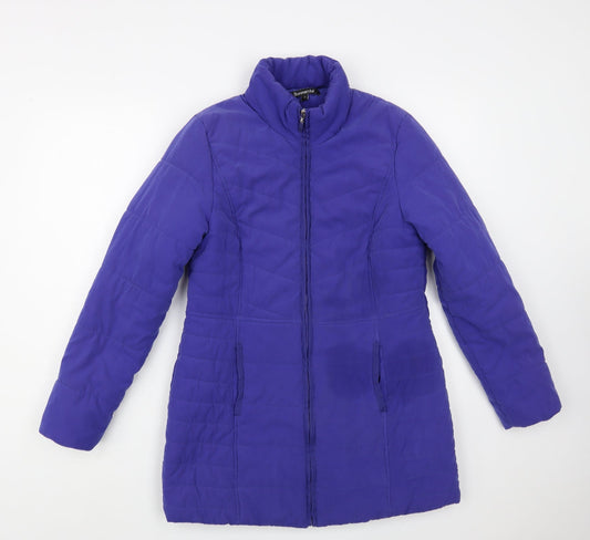 Bonmarché Womens Purple Quilted Jacket Size 10 Zip