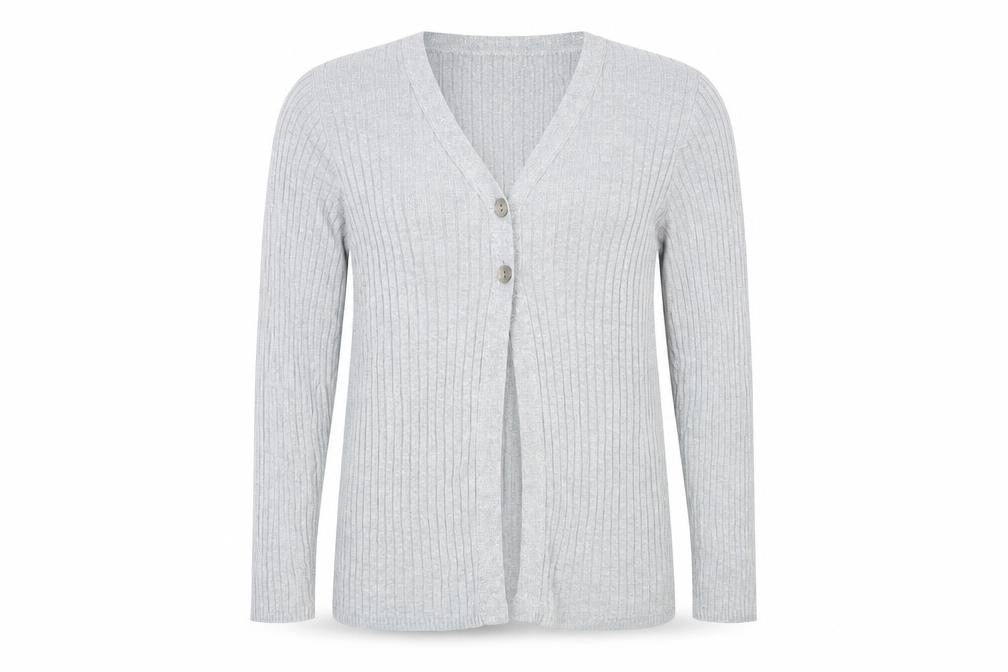 Mackays Silver V-Neck Viscose Cardigan Jumper Size 18