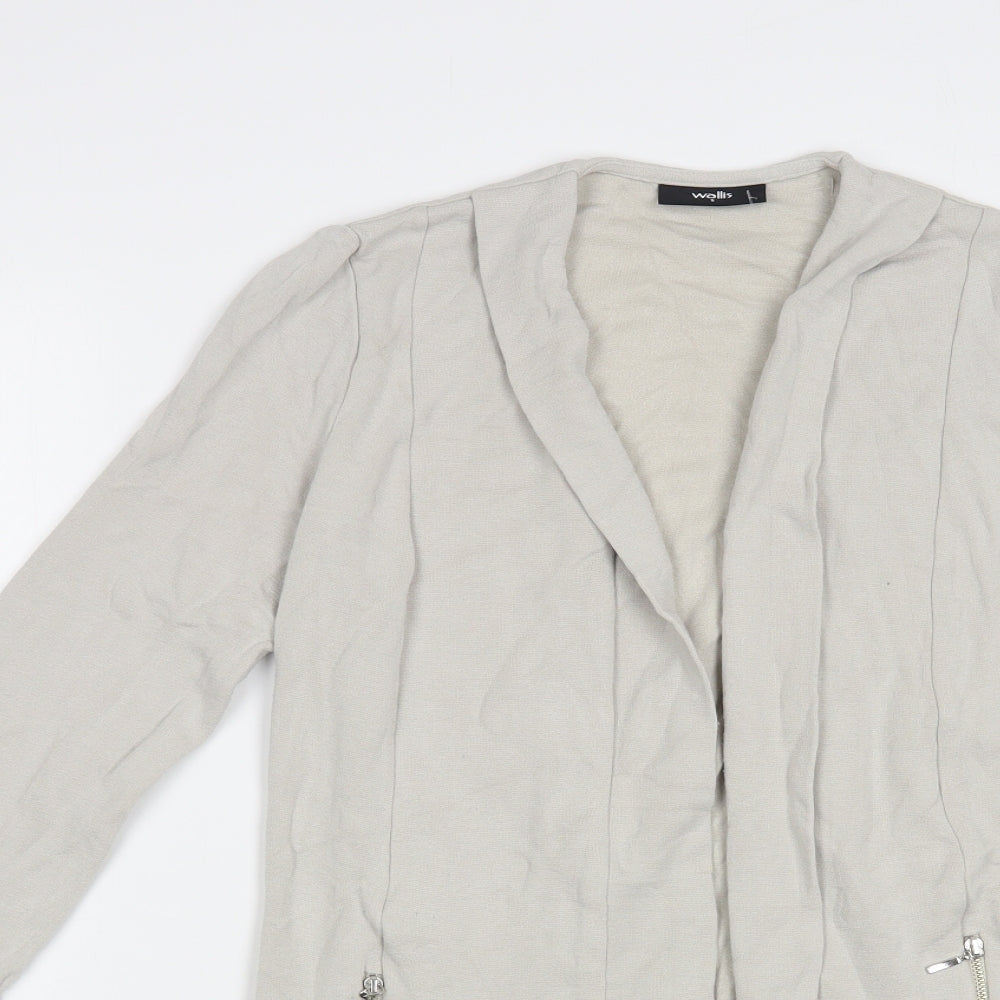 Wallis Womens Grey V-Neck Viscose Cardigan Jumper Size S