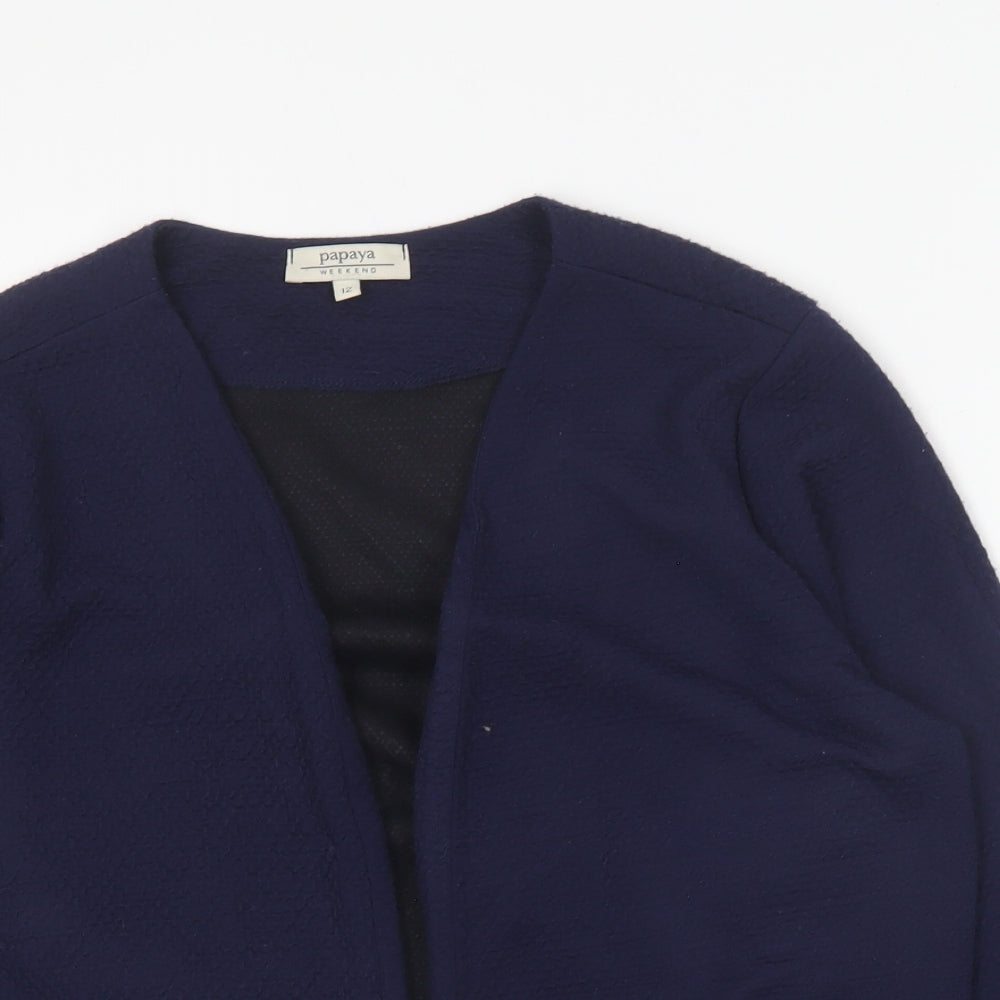 Papaya Womens Blue Jacket Blazer Size 12