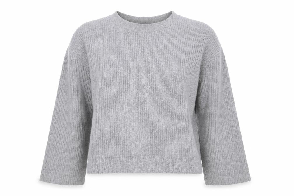 Topshop Womens Grey Round Neck Polyester Pullover Jumper Size 10