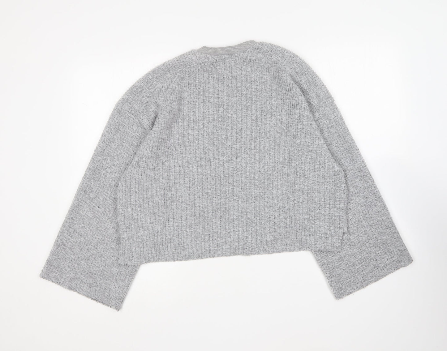 Topshop Womens Grey Round Neck Polyester Pullover Jumper Size 10