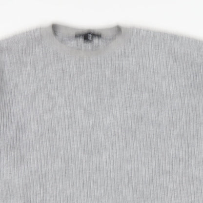 Topshop Womens Grey Round Neck Polyester Pullover Jumper Size 10