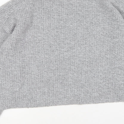 Topshop Womens Grey Round Neck Polyester Pullover Jumper Size 10
