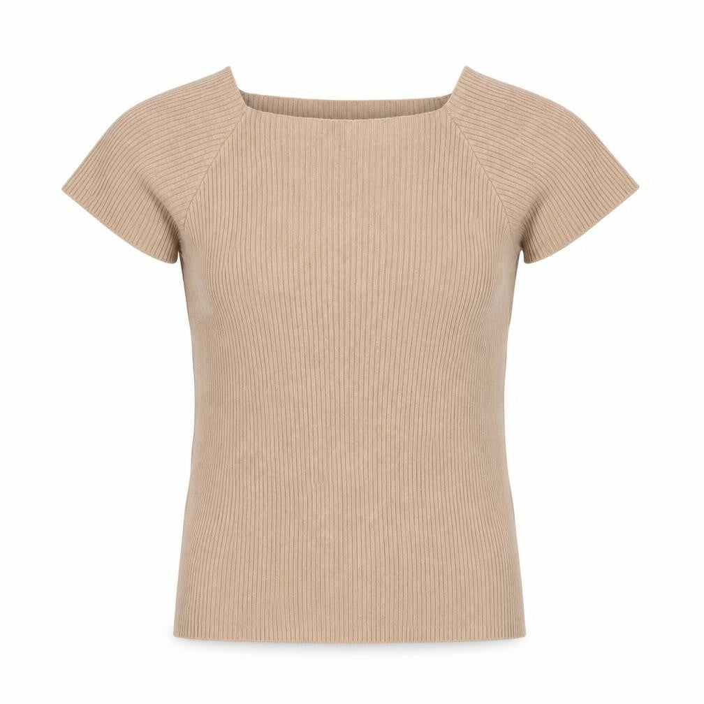 Primark Womens Brown Square Neck Viscose Pullover Jumper Size 10