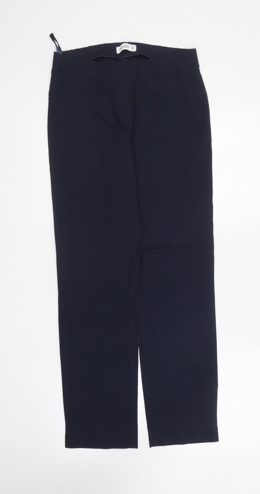 Gallery Womens Blue Viscose Carrot Trousers Size 12 L27 in Regular
