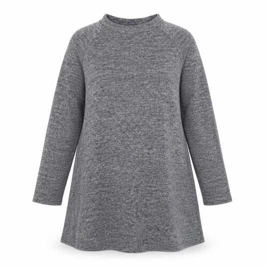 New Look Womens Grey Polyester Jumper Dress Size 8 Round Neck