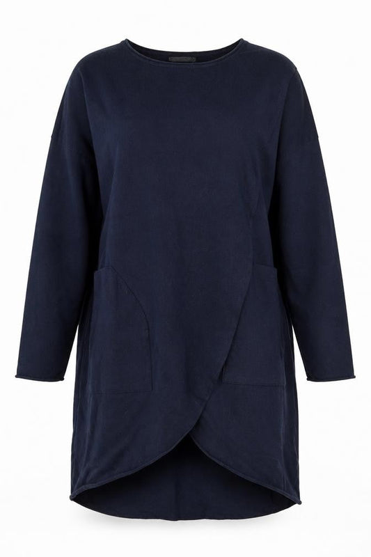 Womens Blue Viscose Jumper Dress Size L Round Neck