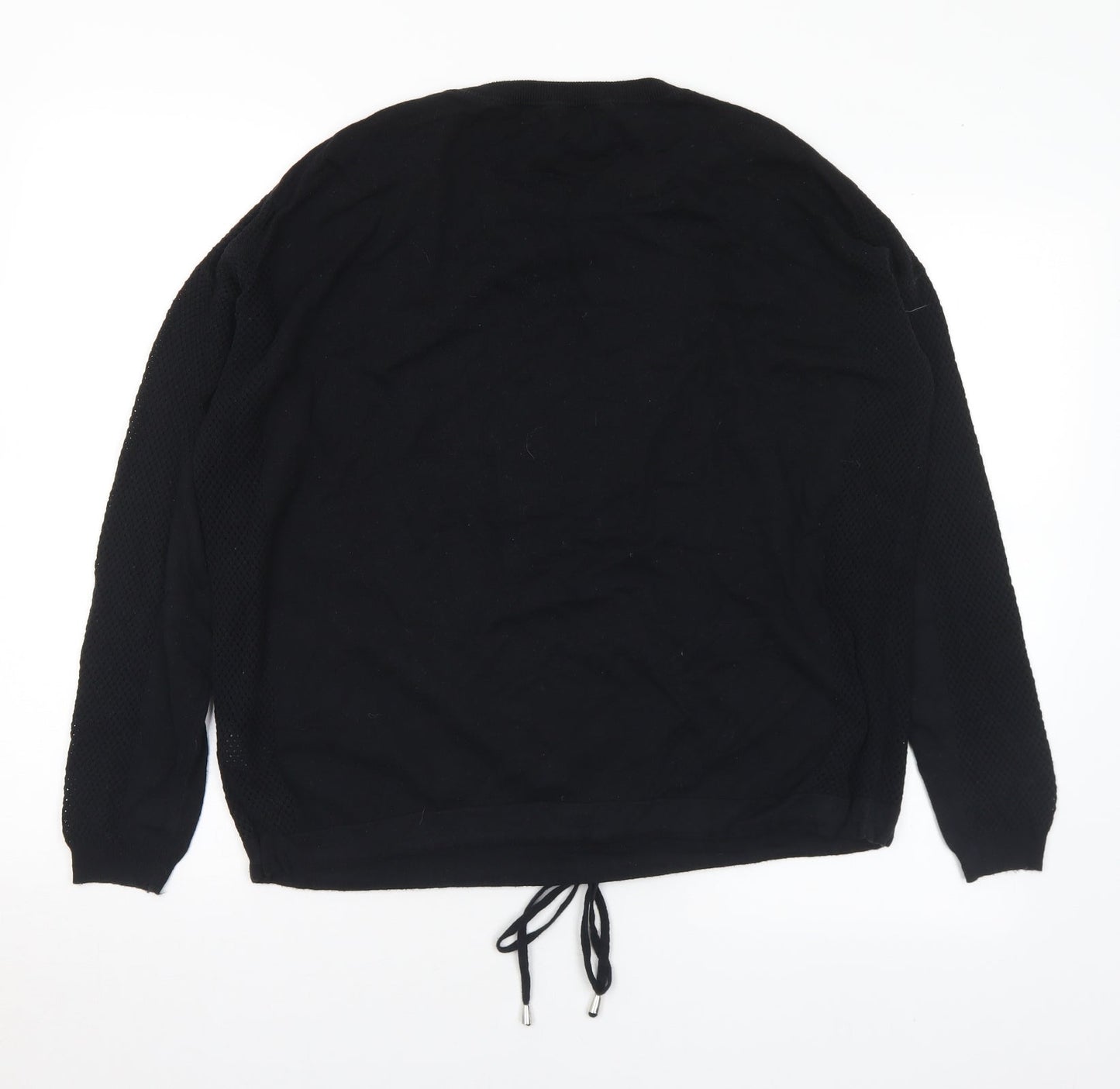 NEXT Womens Black Crew Neck Cotton Pullover Jumper Size 12