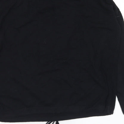 Next Womens Black Crew Neck Cotton Pullover Jumper Size 12