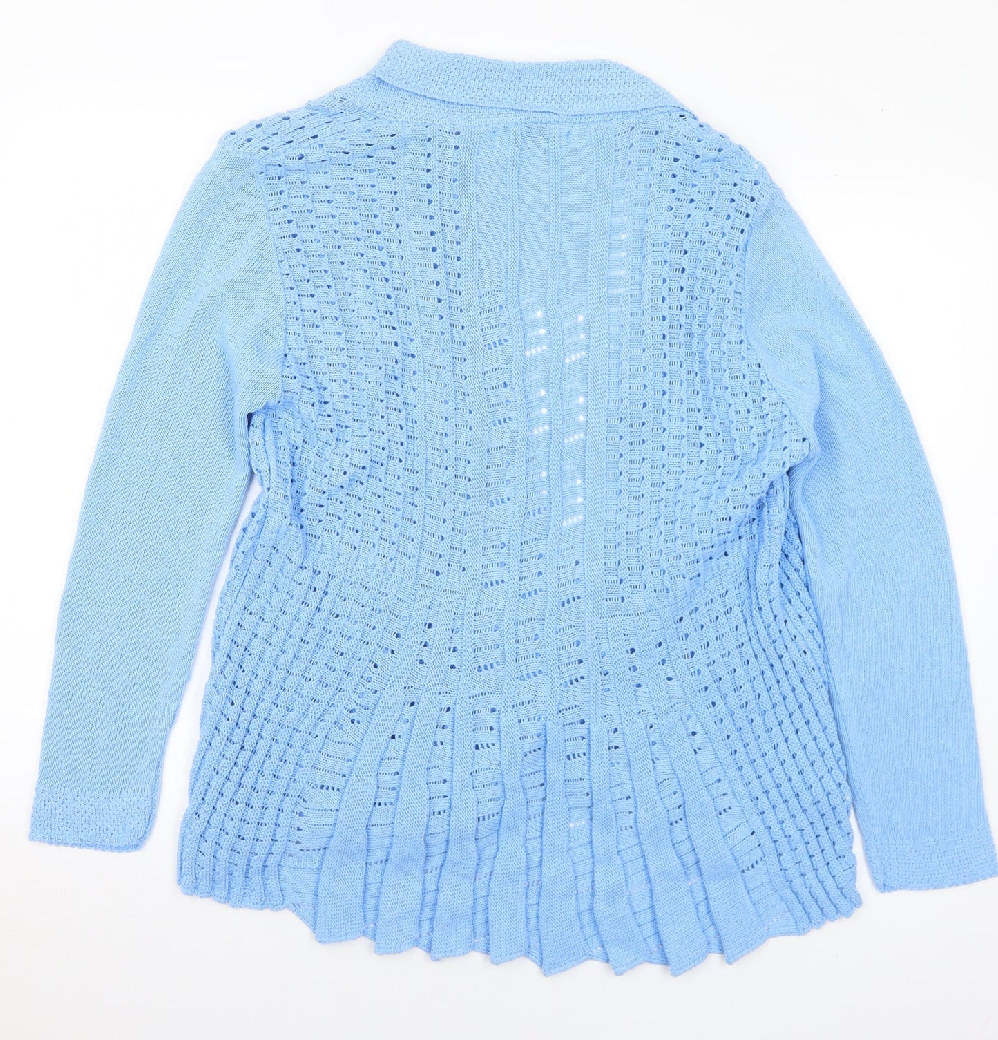 Pure & Natural Womens Blue V-Neck Cotton Cardigan Jumper Size S