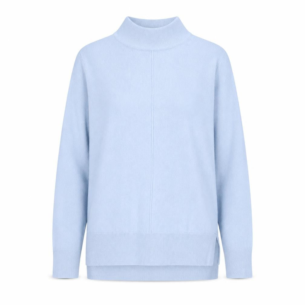 M&Co Womens Blue High Neck Acrylic Pullover Jumper Size 10