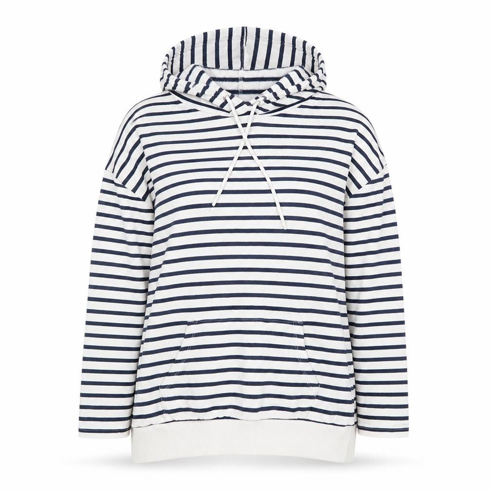 Papaya Womens Ivory Striped Cotton Pullover Hoodie Size S Pullover