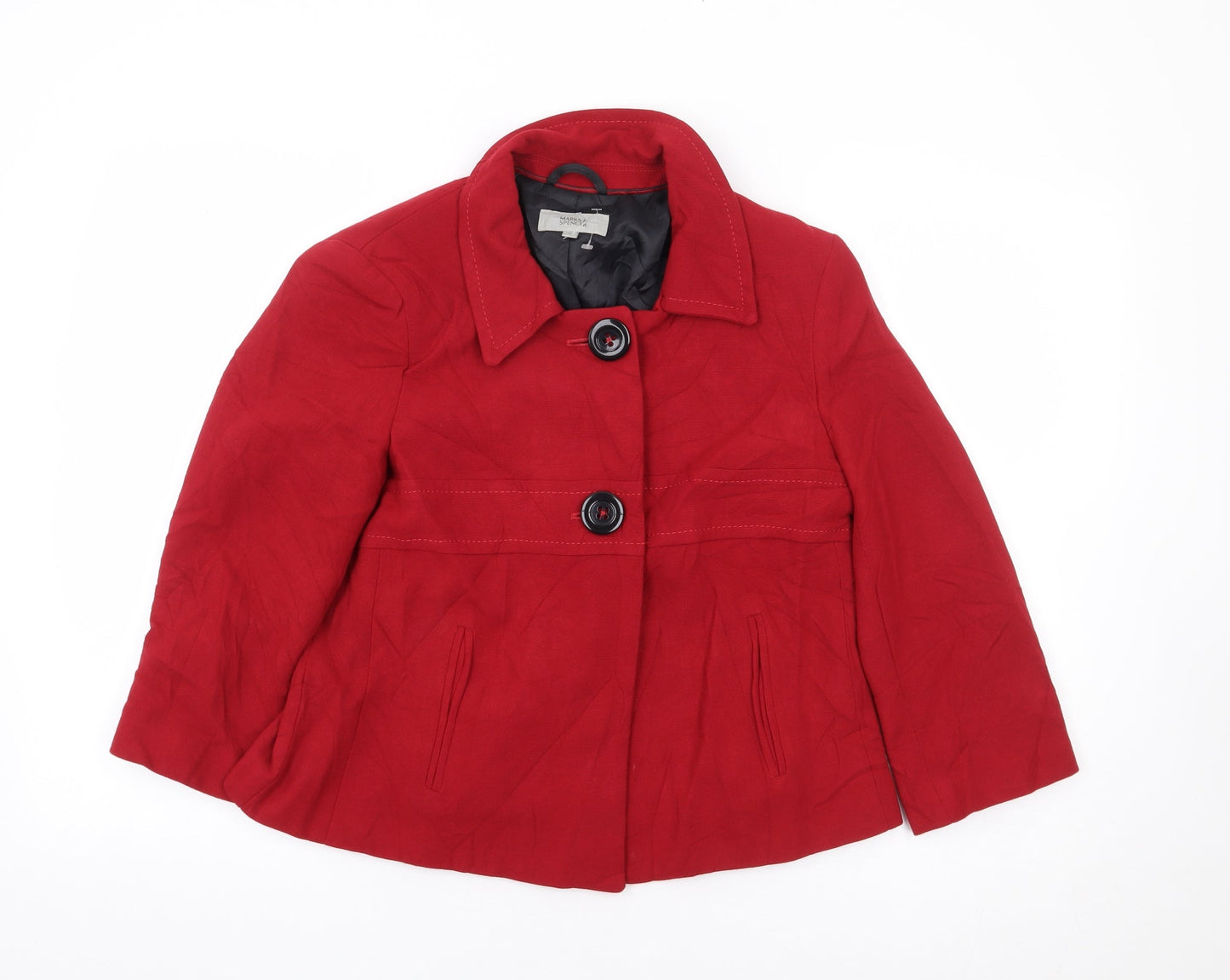 Marks and Spencer Womens Red Jacket Size 12 Button